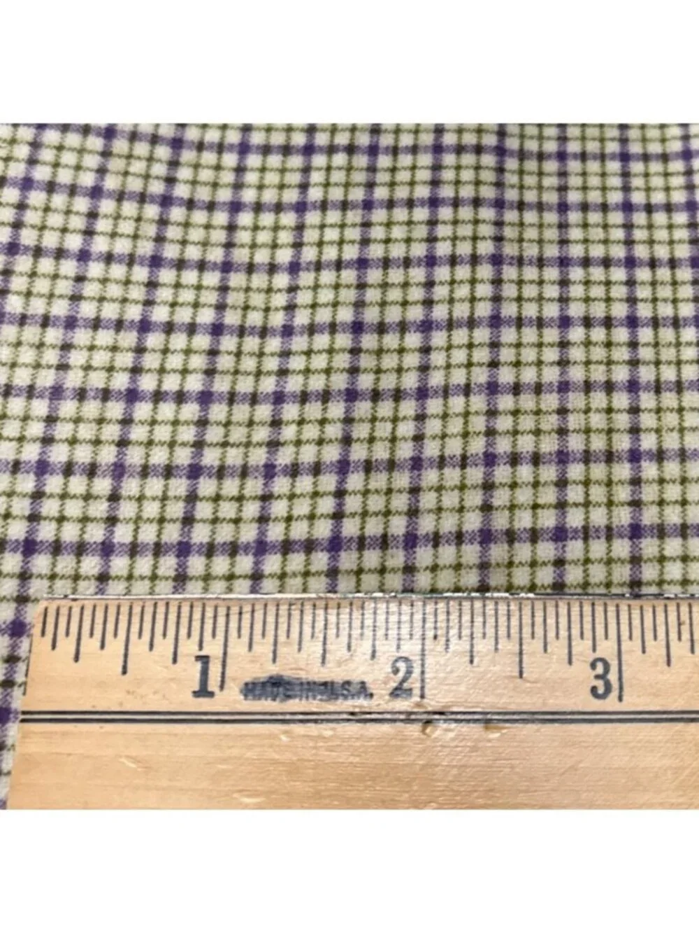 Purple & Green Plaid Flannel Fabric 1/2 yard x 46